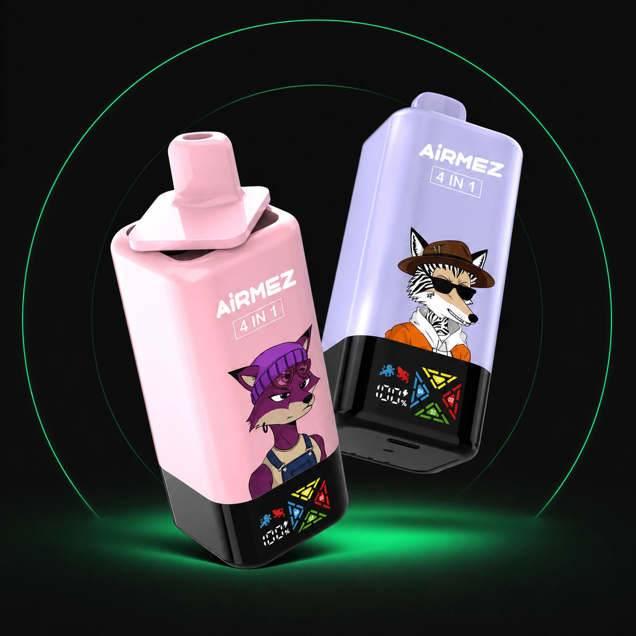 Airmez Fox 4in1 120000 – Einweg Vape auf dunklem Hintergrund
