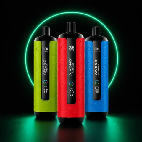 AIVONO AIM FATMAX 50000 Einweg Vape auf dunklem Hintergrund