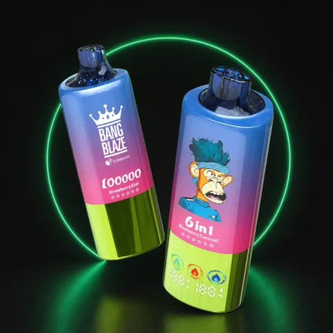 Bang Blaze 100000 6in1 – Einweg Vape auf dunklem Hintergrund