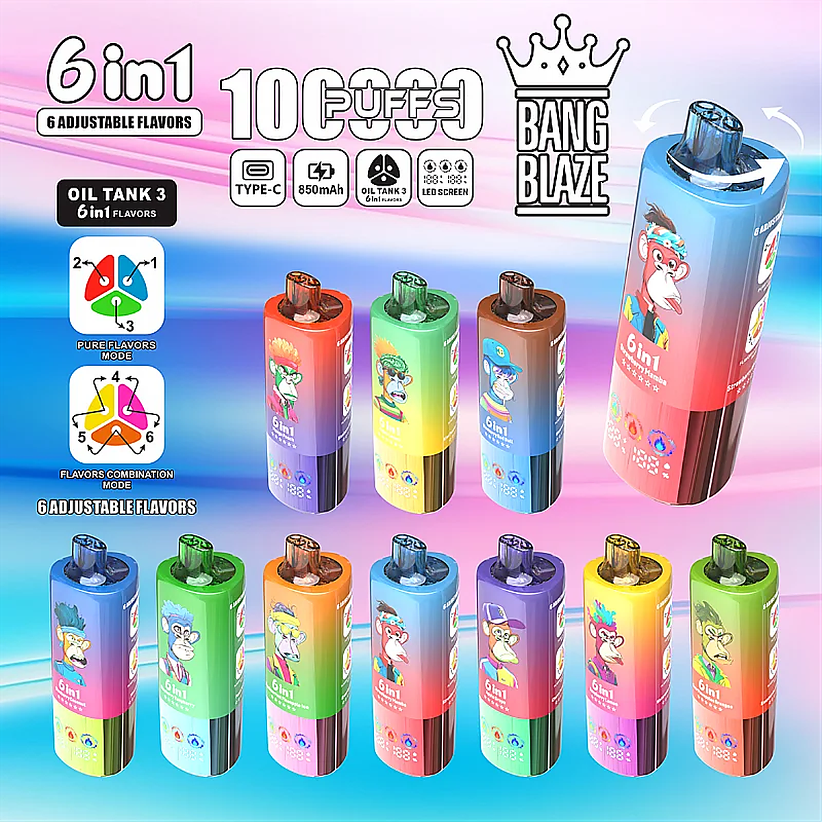 Bang Blaze 100000 6in1 – Einweg Vape Einweg Vape hochauflösende Produktansicht 2