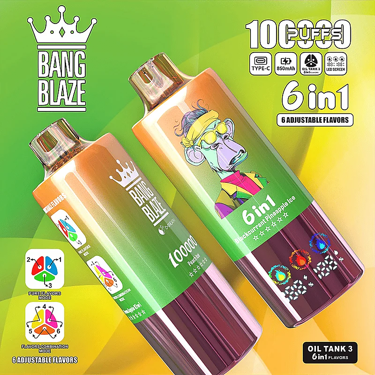 Bang Blaze 100000 6in1 – Einweg Vape Einweg Vape hochauflösende Produktansicht 8