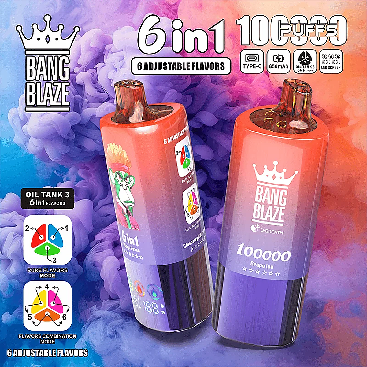 Bang Blaze 100000 6in1 – Einweg Vape Einweg Vape hochauflösende Produktansicht 9