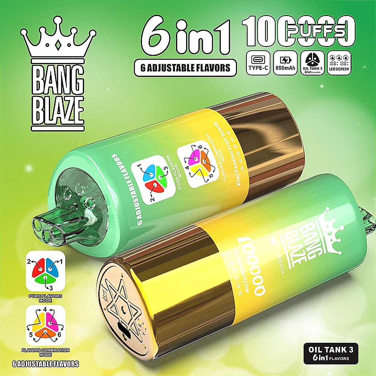 Bang Blaze 100000 6in1 – Einweg Vape Einweg Vape hochauflösende Produktansicht 10
