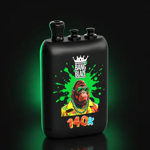 Bang Blaze 140000 3in1 Einweg Vape in Schwarz auf dunklem Hintergrund