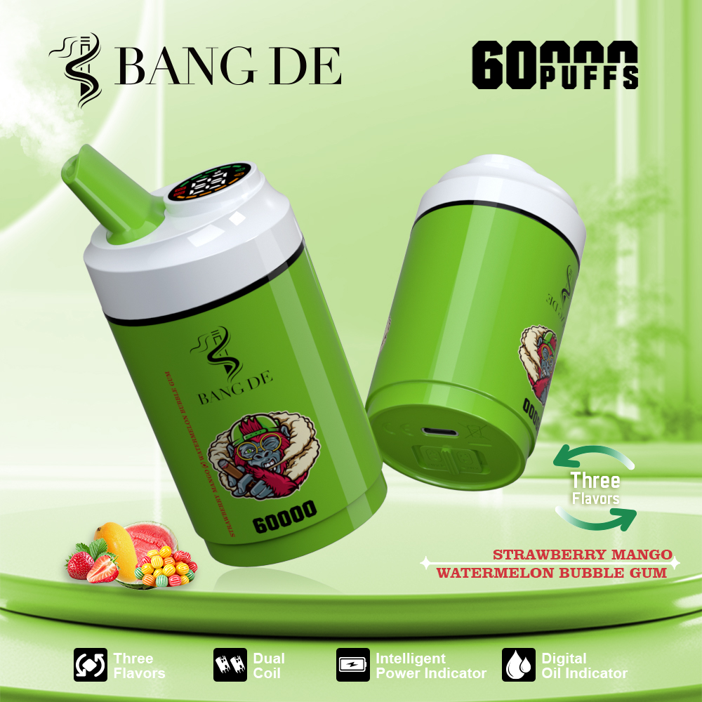 Bang DE 60000 3in1 Einweg Vape Erdbeer-Mango und Wassermelonen-Kaugummi