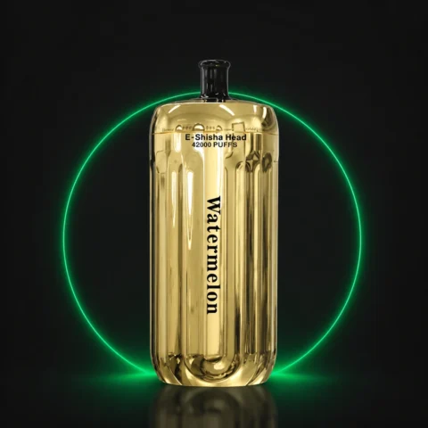 BANG E-Shisha Head 42000 Gold Einweg Vape auf dunklem Hintergrund