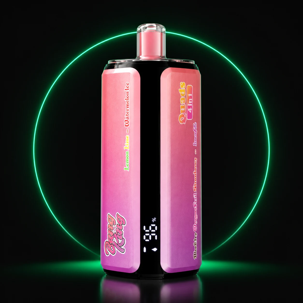Bang King 250000 4in1 Einweg Vape in Pink auf dunklem Hintergrund