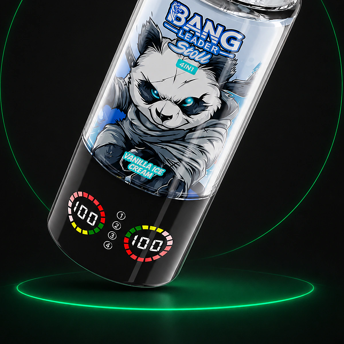 Bang Leader Stoll 100000 4in1 – Einweg Vape Produktansicht 4 auf dunklem Hintergrund