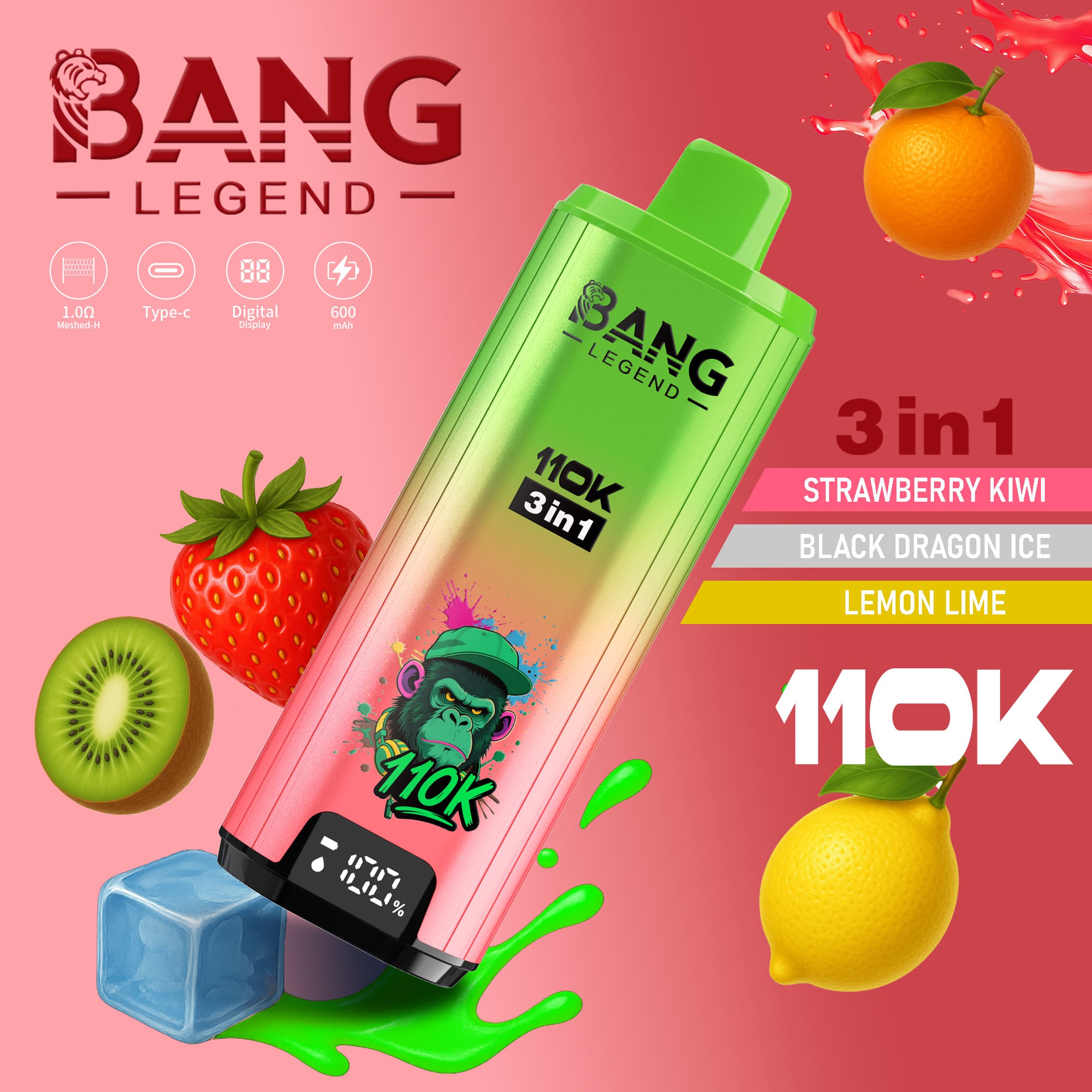 Bang Legend 110000 3in1 Einweg Vape Sorten und Ausstattung