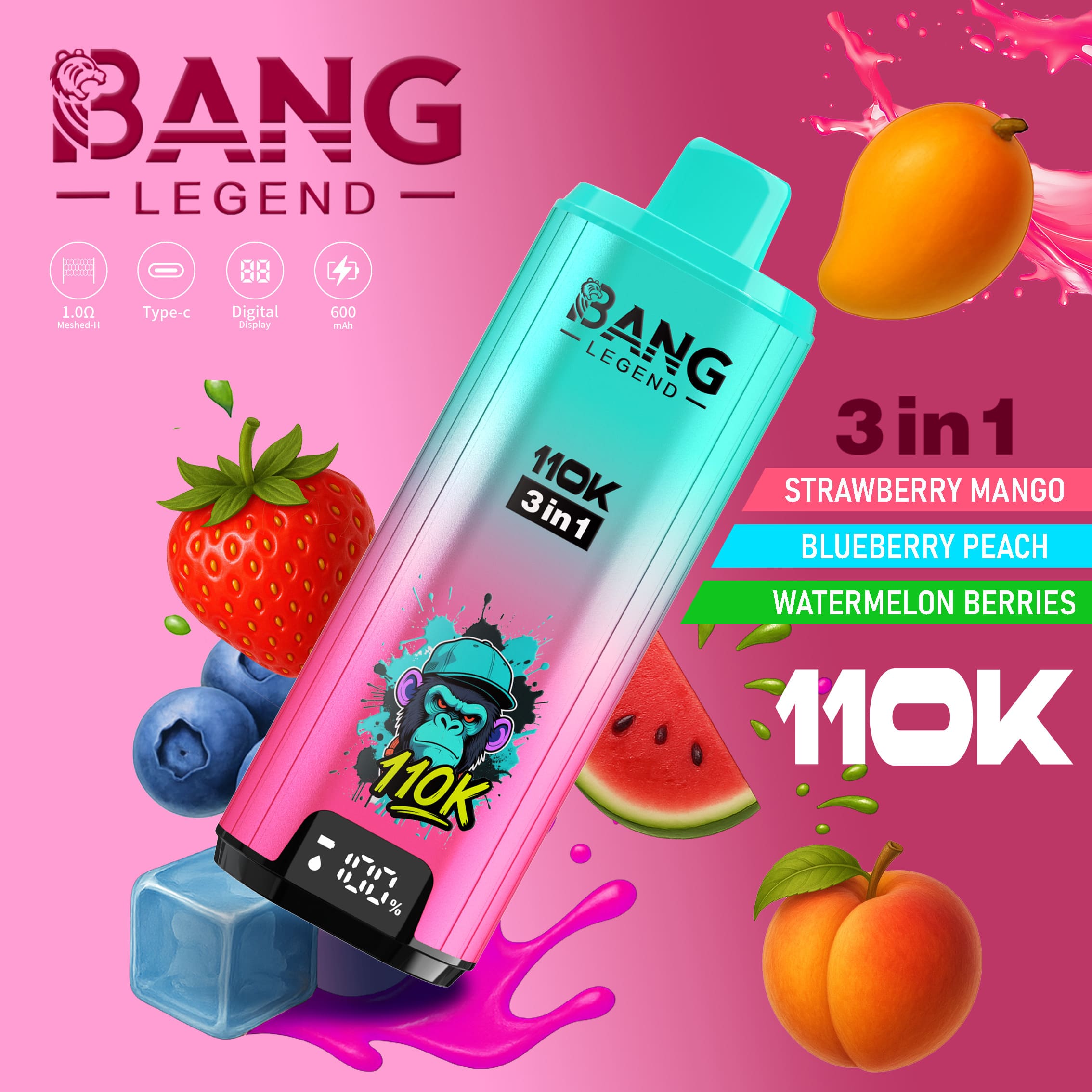 Bang Legend 110000 3in1 Einweg Vape mit drei Sorten