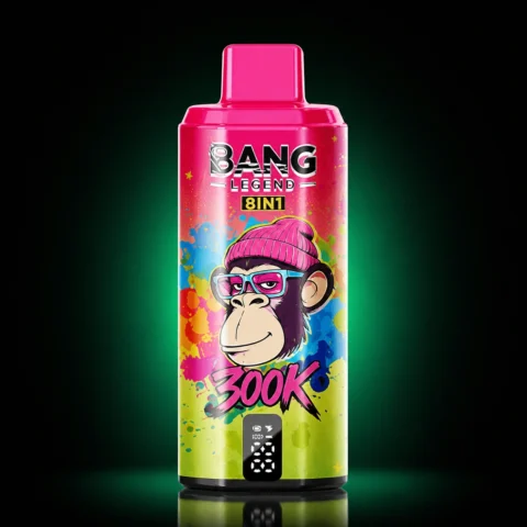 Bang Legend Geek 300000 8in1 – Einweg Vape auf dunklem Hintergrund