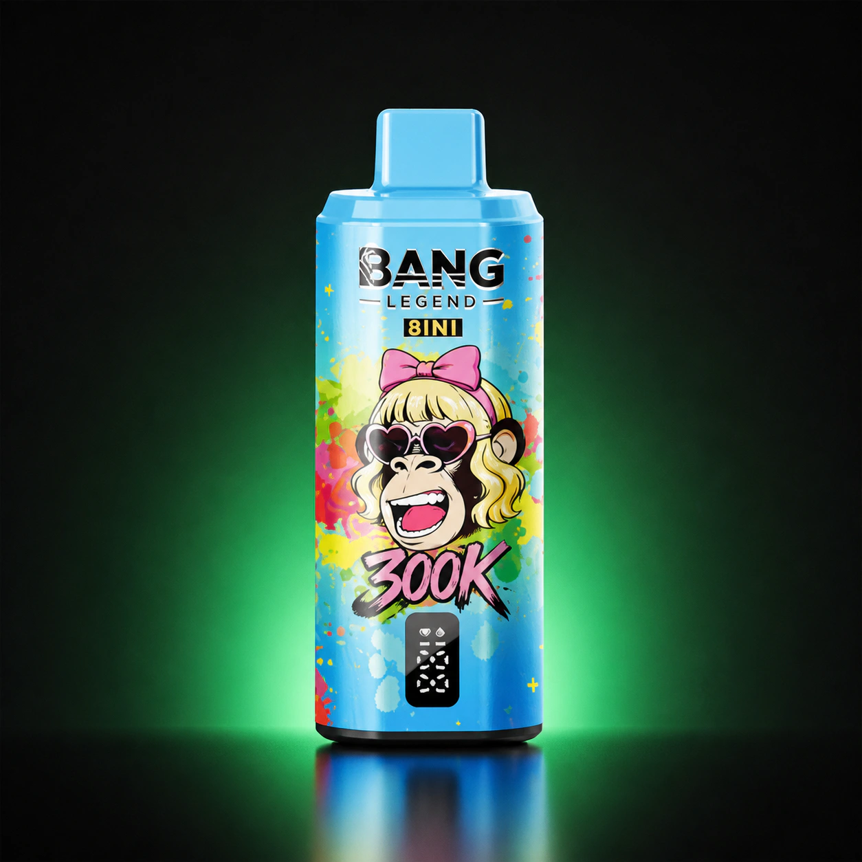 Bang Legend Geek 300000 8in1 – Einweg Vape Produktansicht 2 auf dunklem Hintergrund