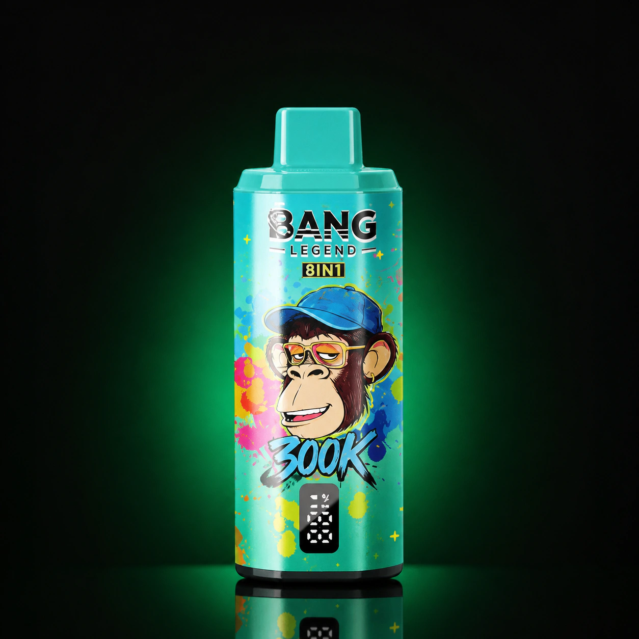 Bang Legend Geek 300000 8in1 – Einweg Vape Produktansicht 9 auf dunklem Hintergrund