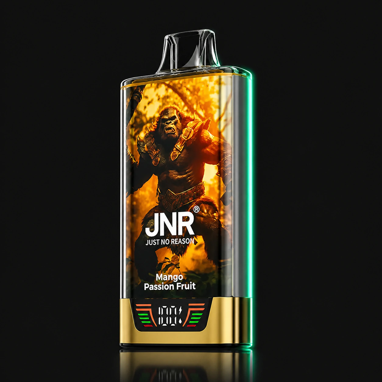 JNR Rage Gorilla 55000 – Einweg Vape Produktansicht 2 auf dunklem Hintergrund