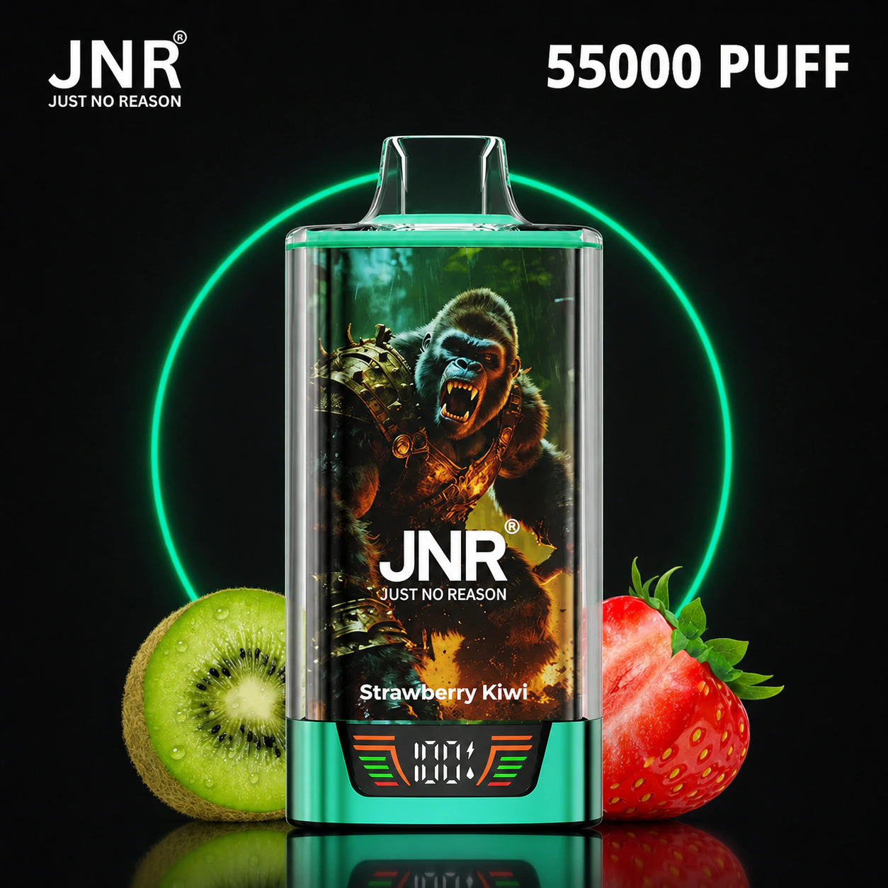 JNR Rage Gorilla 55000 – Einweg Vape Produktansicht 6 auf dunklem Hintergrund