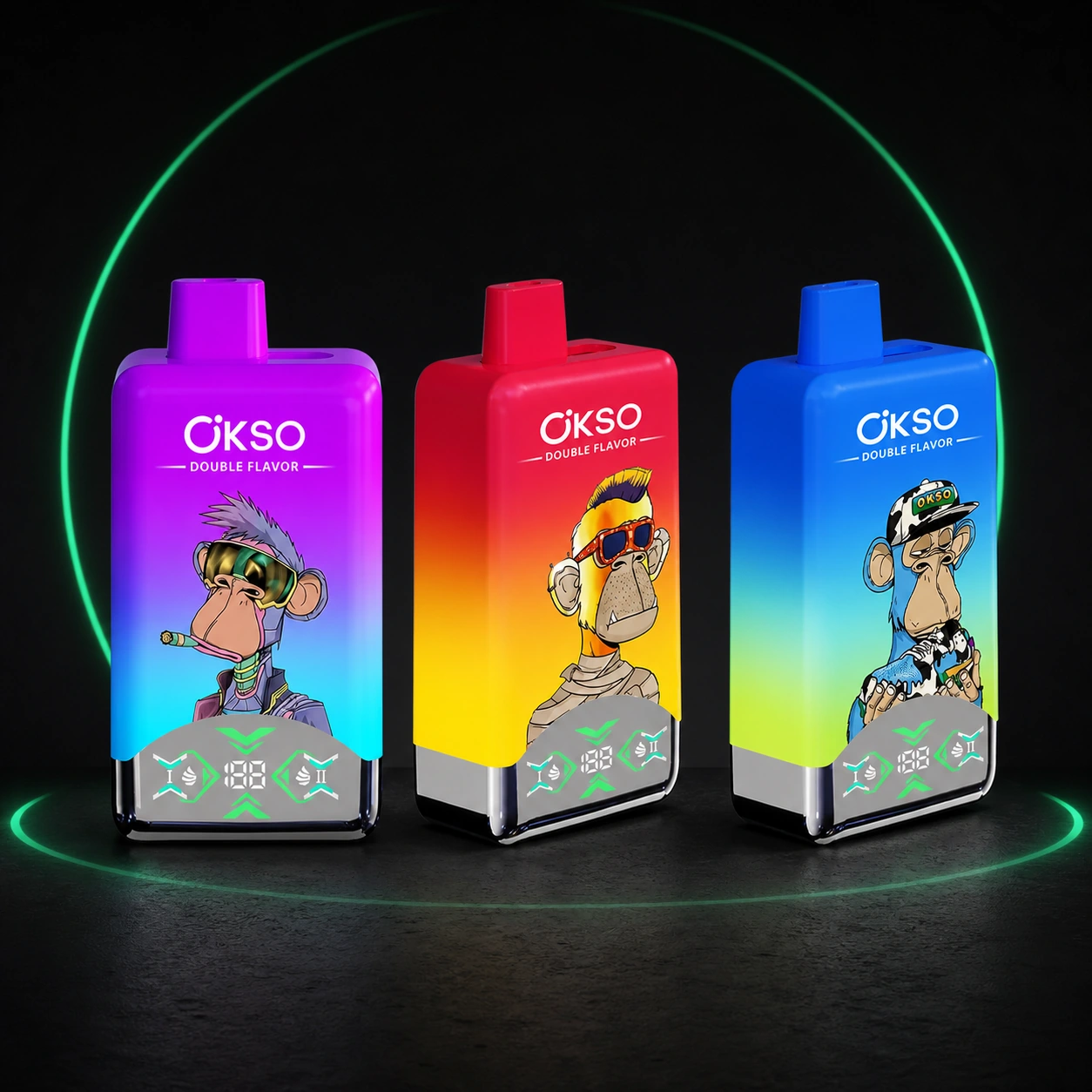 OKSO 2in1 60000 – Einweg Vape auf dunklem Hintergrund