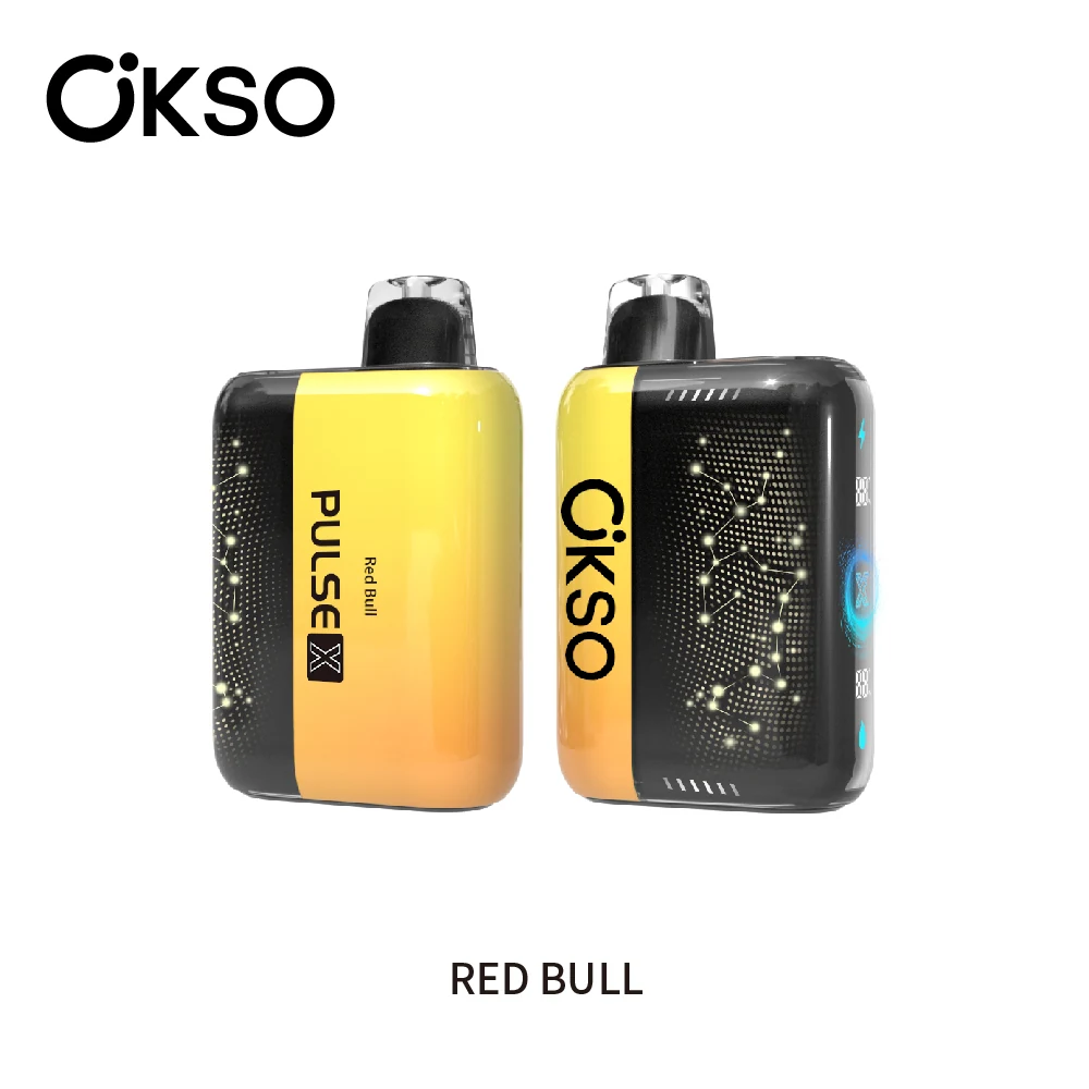 OKSO PULSE X Einweg Vape Vorder- und Rückansicht in der Sorte Energy Drink