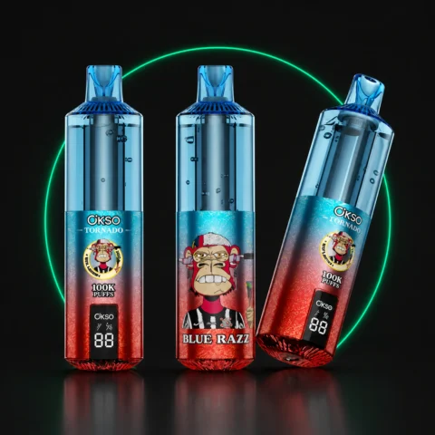 OKSO Tornado 100000 Einweg Vape auf dunklem Hintergrund