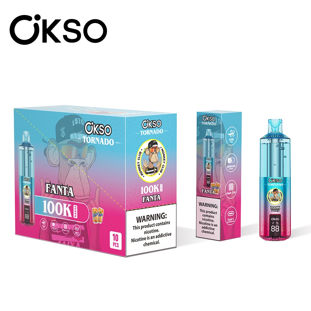 OKSO Tornado 100000 Einweg Vape mit 10er-Verpackung in der Geschmacksrichtung Fanta