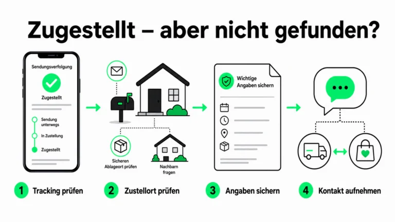 Vier Schritte bei einer zugestellten, aber nicht gefundenen Sendung