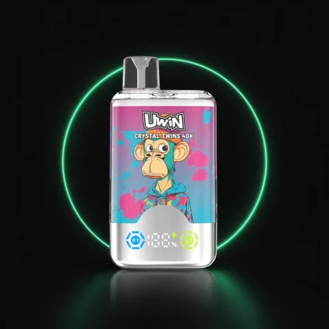 Uwin Twins Crystal 40000 2in1 – Einweg Vape auf dunklem Hintergrund