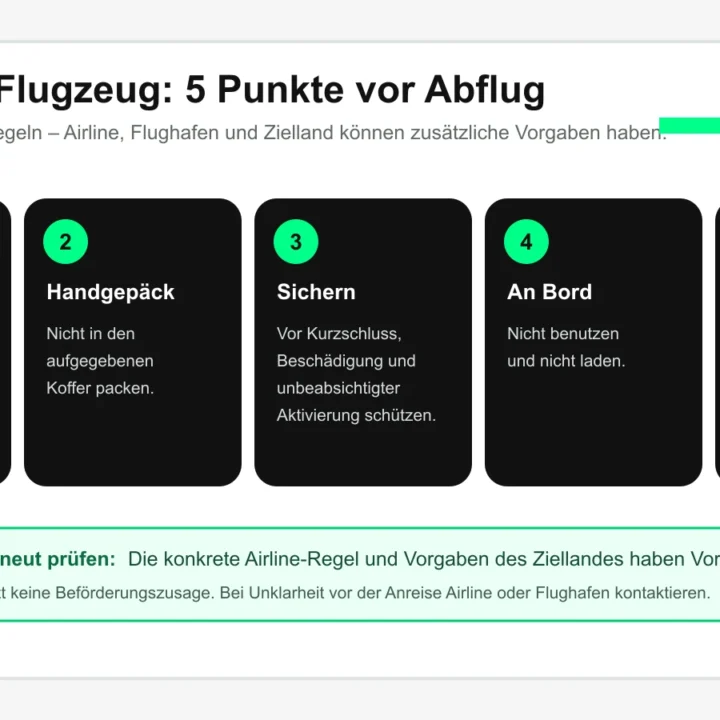 Fünf-Punkte-Checkliste für eine Vape im Flugzeug