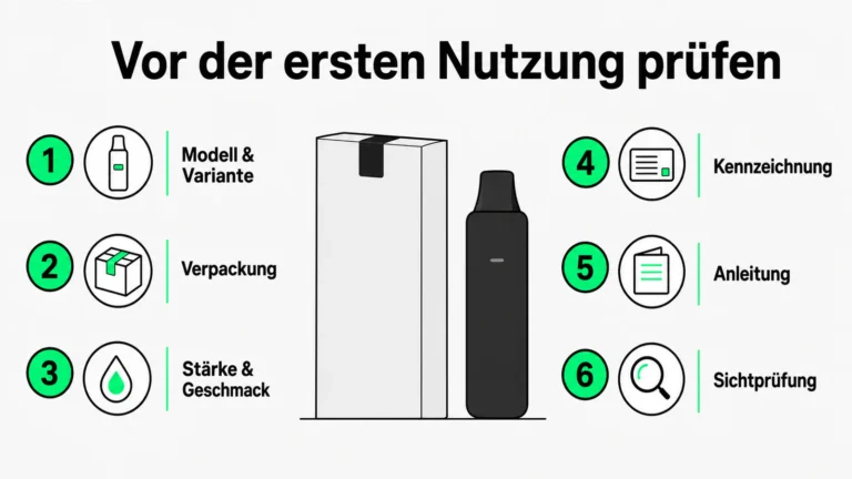Sechs Prüfpunkte für eine Vape vor der ersten Nutzung