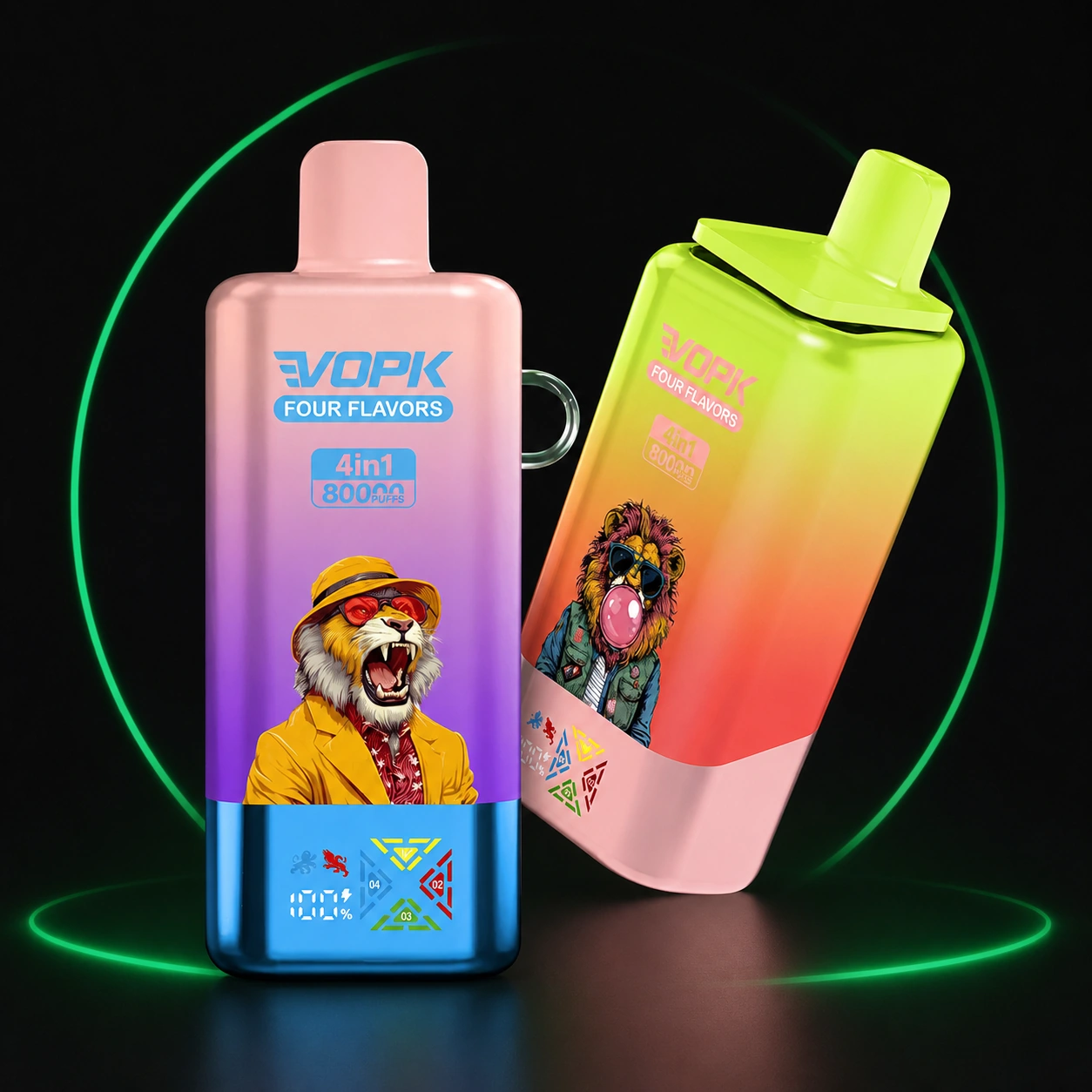 Vopk Four 80000 4in1 – Einweg Vape auf dunklem Hintergrund