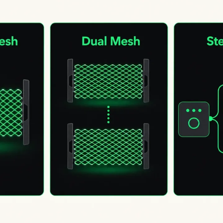 Single Mesh, Dual Mesh und mögliche Steuerung der Heizflächen im Vergleich